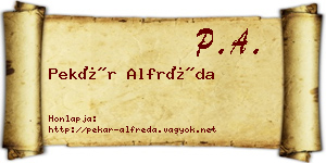 Pekár Alfréda névjegykártya
